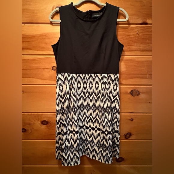 NWT Cynthia Rowley Cocktail Dress Fit and Flare Sleeveless Black & White Medium - Picture 1 of 9